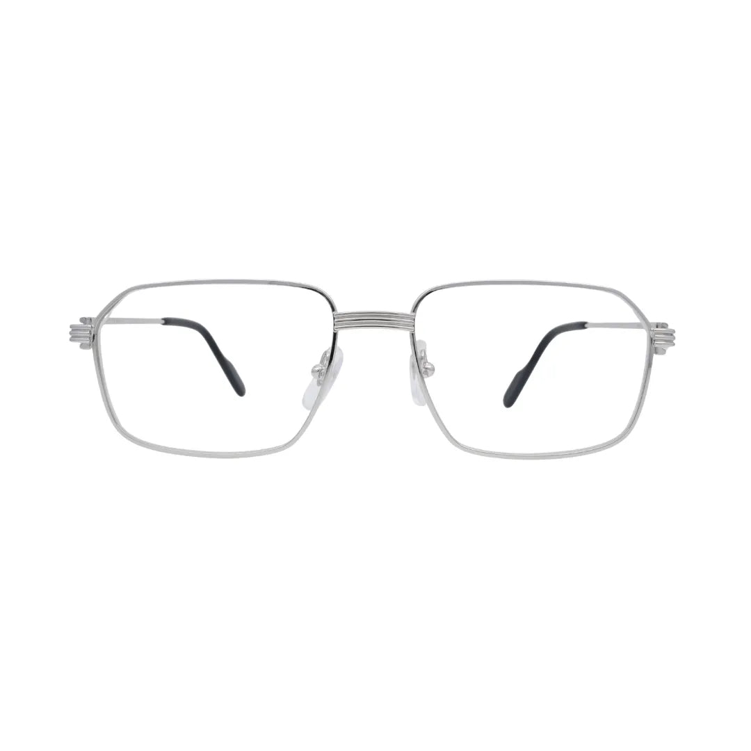 Cartier Premiere de Cartier CT0445O 002 Silver Rectangular Eyeglasses front view
