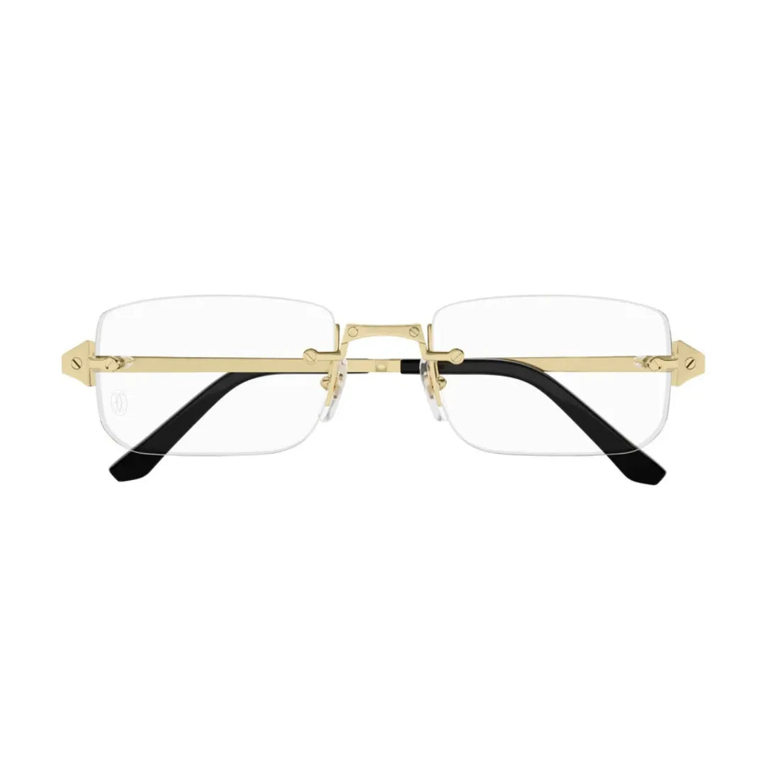 Cartier Santos de Cartier CT0479O 001 Gold Rimless Eyeglasses front view