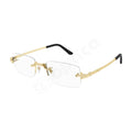 Cartier Santos de Cartier CT0479O 001 Gold Rimless Eyeglasses side profile