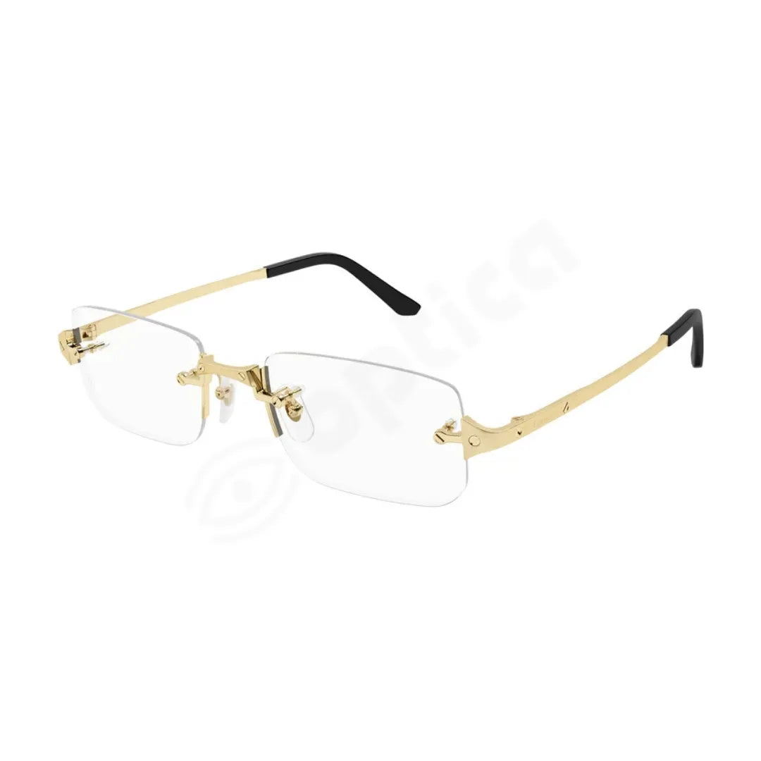 Cartier Santos de Cartier CT0479O 001 Gold Rimless Eyeglasses side profile