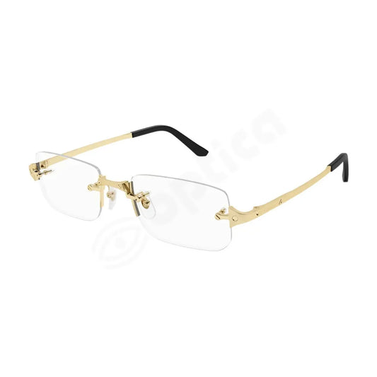 Cartier Santos de Cartier CT0479O 001 Gold Rimless Eyeglasses side profile