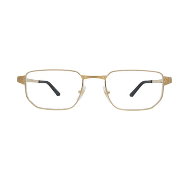 Cartier Santos de Cartier CT0481O 001 Gold Rectangular Eyeglasses front view