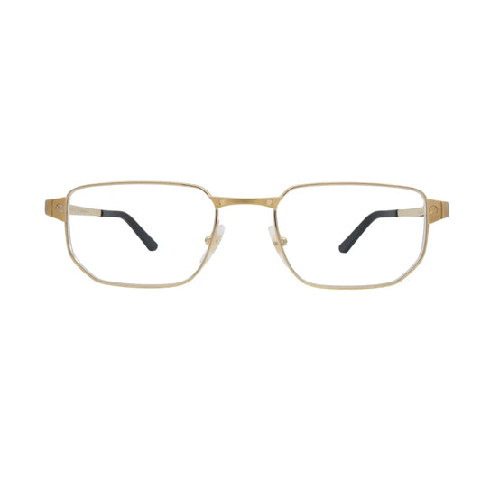 Cartier Santos de Cartier CT0481O 001 Gold Rectangular Eyeglasses front view