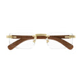 Cartier Premiere de Cartier CT0485O 002 Gold Wood Rimless Eyeglasses front view