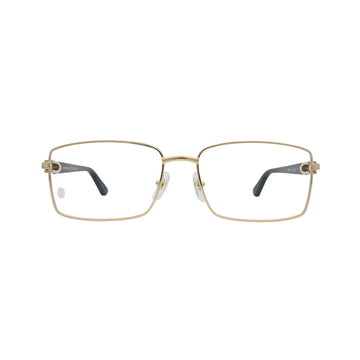 Cartier Signature C de Cartier CT0520O 001 Gold Rectangular Eyeglasses front view