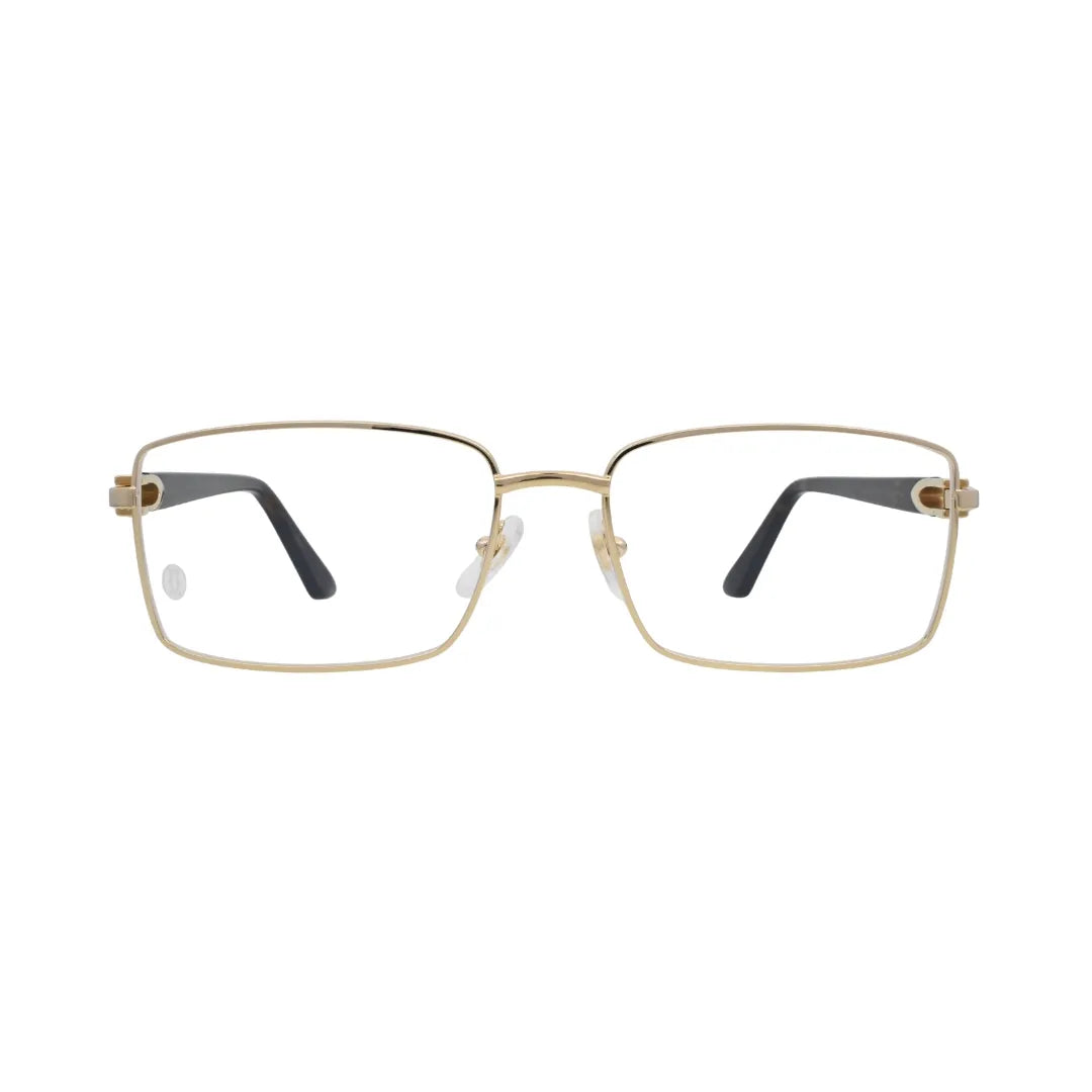 Cartier Signature C de Cartier CT0520O 002 Gold Rectangular Eyeglasses front view
