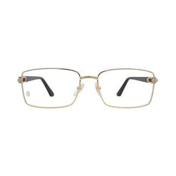 Cartier Signature C de Cartier CT0520O 002 Gold Rectangular Eyeglasses front view