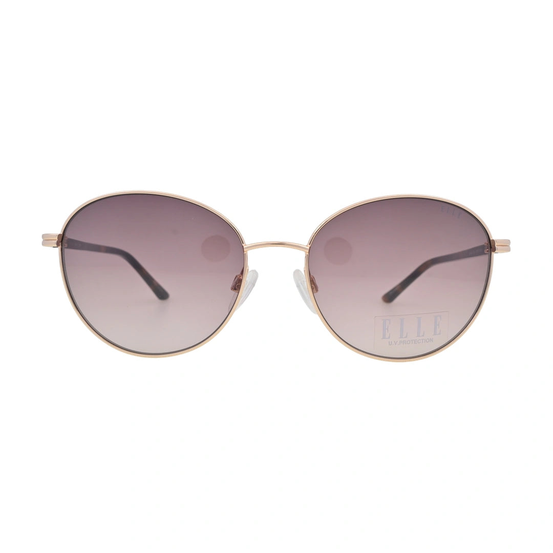 ELLE EL14943 Gold Round Sunglasses front view