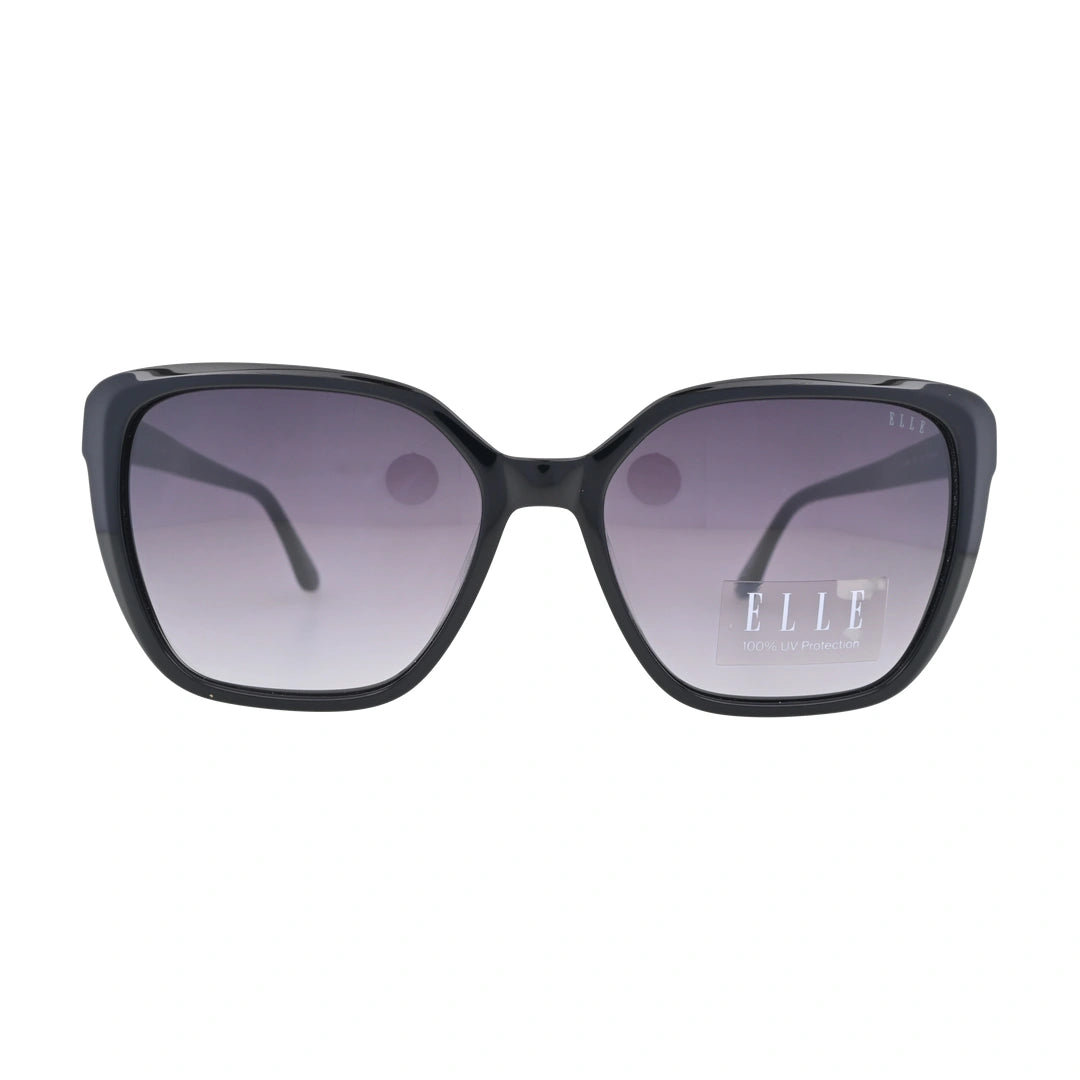 ELLE EL14953 Black Square Sunglasses front view