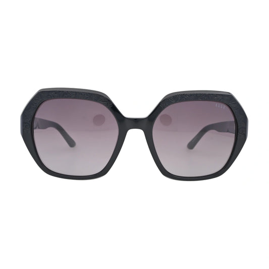 ELLE EL14963 Black Hexagon Sunglasses front view
