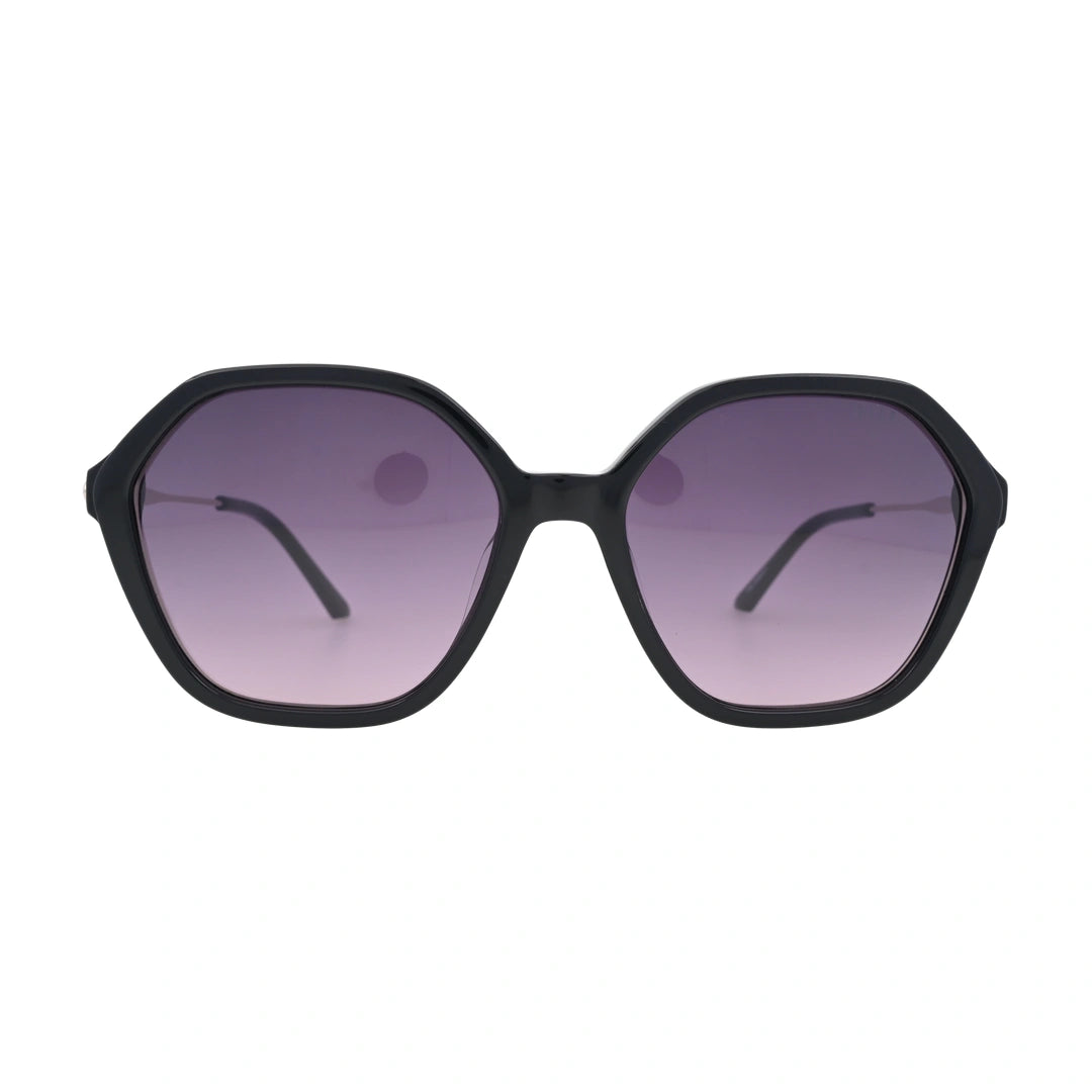 ELLE EL14983 Black Hexagon Sunglasses front view