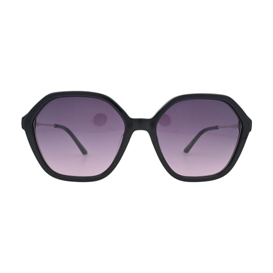 ELLE EL14983 Black Hexagon Sunglasses front view