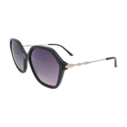 ELLE EL14983 Black Hexagon Sunglasses side profile