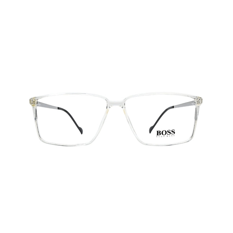 Transparent Frame Eyeglasses, side view showcasing modern, minimalist design and sturdy frame.