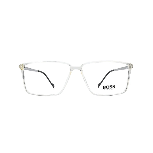 Transparent Frame Eyeglasses, side view showcasing modern, minimalist design and sturdy frame.