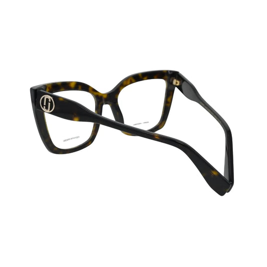 Marc Jacobs MARC 813 Havana acetate cat-eye frames — angled side view showing gold-tone hinge and temple detail