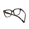 Marc Jacobs square tortoiseshell eyeglasses women Havana — rear angled view showing gold-tone The Marc Jacobs medallion on matching Havana acetate temple