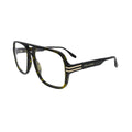 MARC 755 086 side profile view — olive dark tortoiseshell acetate square navigator frame with gold-tone Marc Jacobs temple branding