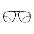 Marc Jacobs MARC 755 front view — full-rim oversized square navigator frame in dark tortoiseshell with double brow bar and clear demo lenses
