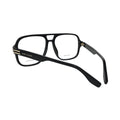 Marc Jacobs MARC 755 black acetate pilot frame men — rear three-quarter view showing gold-tone lug hardware and temple construction