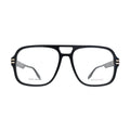 Marc Jacobs MARC 755 807 black — front view showing wide double-bridge construction and large squared clear lens openings in full-rim acetate