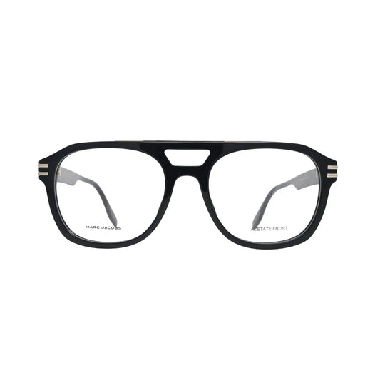 Marc Jacobs MARC 788 086 Havana — front view showing tortoiseshell double-bridge frame with squared clear lens openings and gold bridge bar