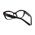 Marc Jacobs cat eye eyeglasses women dark havana acetate rear temple view showing THE GLASSES branding