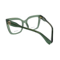MARC 813 1ED green optical frame — rear three-quarter view showing temple construction and gold-tone hinge hardware