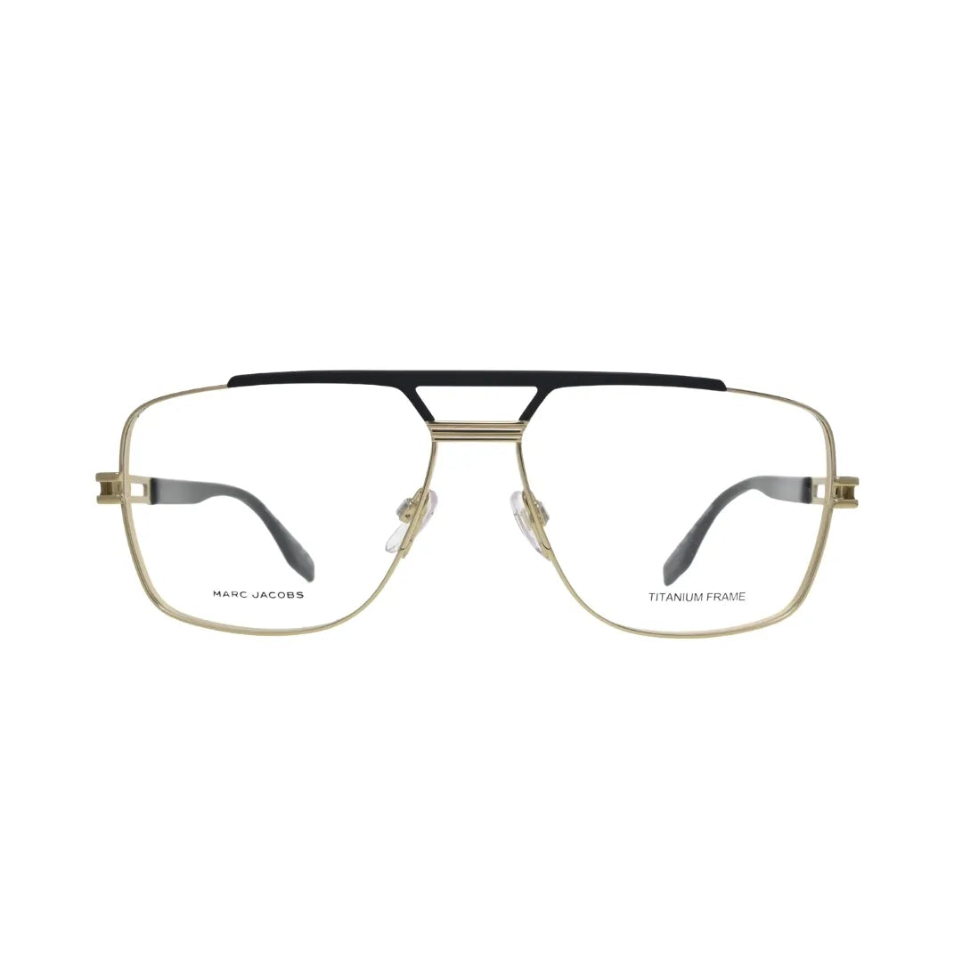 Marc Jacobs MARC 838 RHL men's rectangular eyeglasses gold titanium full rim front view