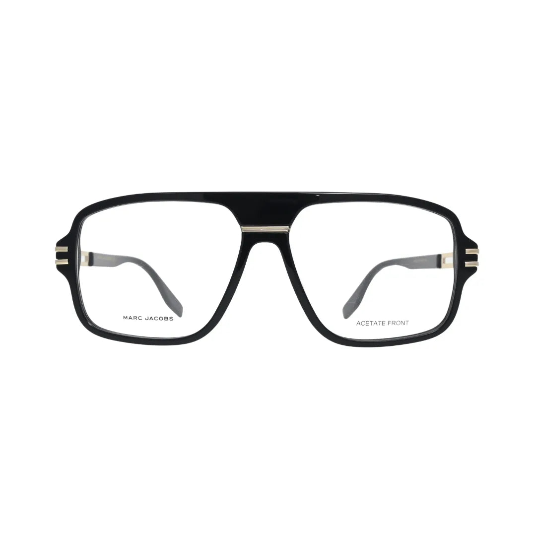 Marc Jacobs MARC 844 2M2 black gold full-rim rectangular eyeglasses front view clear lens
