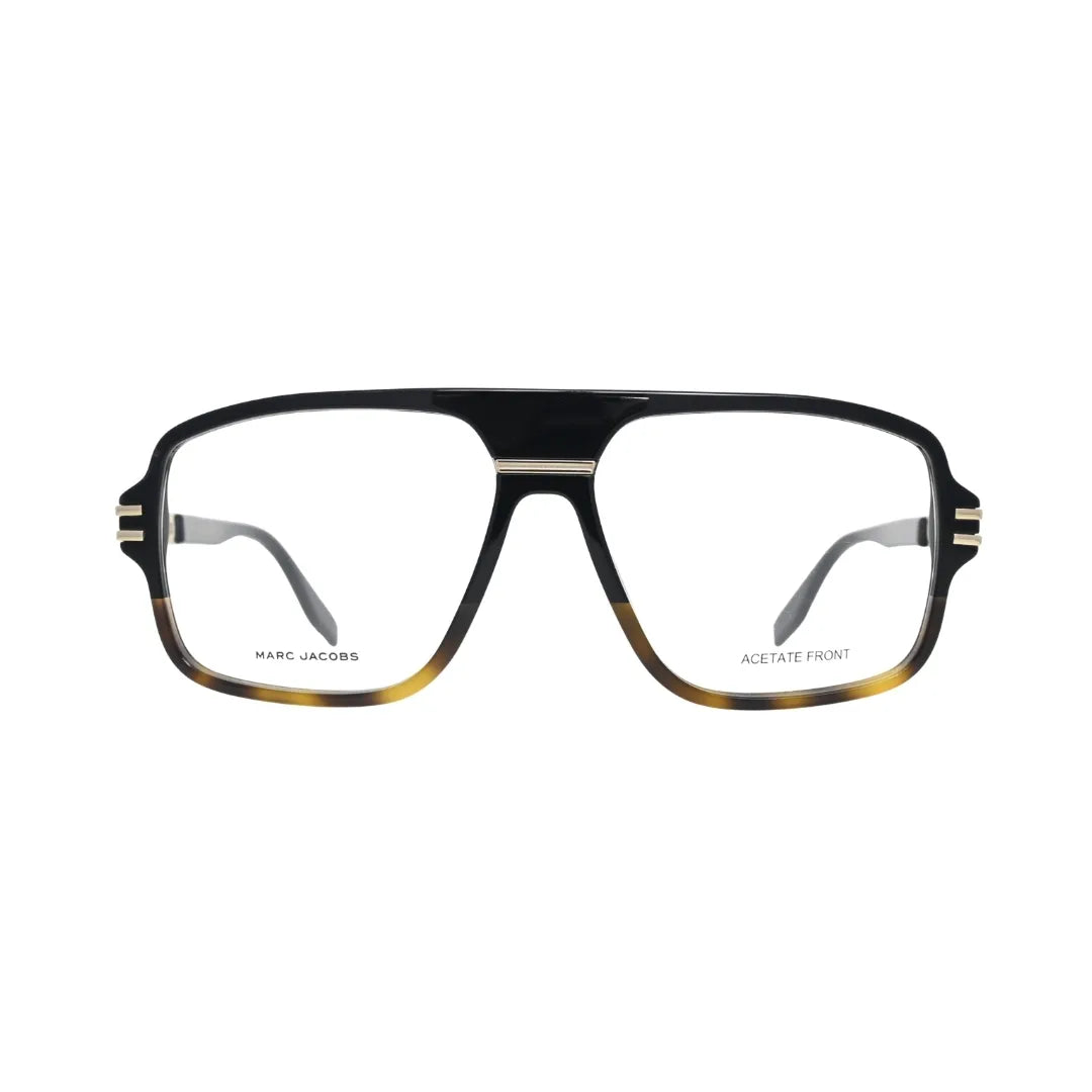 Marc Jacobs MARC 844 W4A rectangular eyeglasses men black shaded havana acetate frame front view
