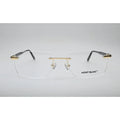 Gold Rimless Metal Eyeglasses MB-0088O front view