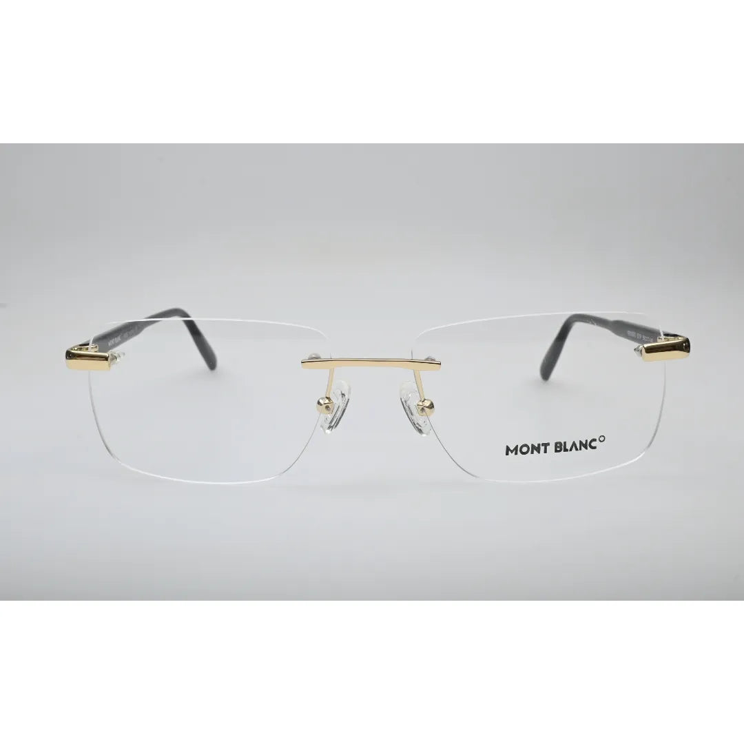 Gold Rimless Metal Eyeglasses MB-0088O front view