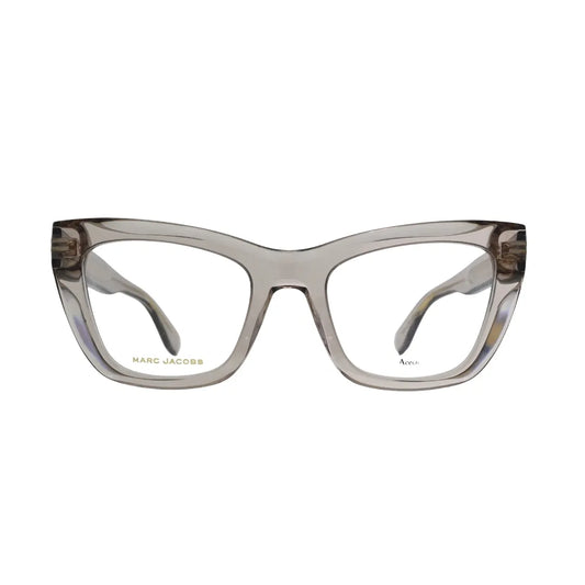 Marc Jacobs MJ1114 FWM nude cat-eye eyeglasses rear view showing branded temple panel and gold-tone hinge hardware