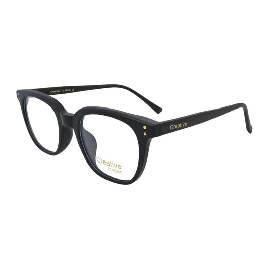 Matte Black Round Eyeglasses N007