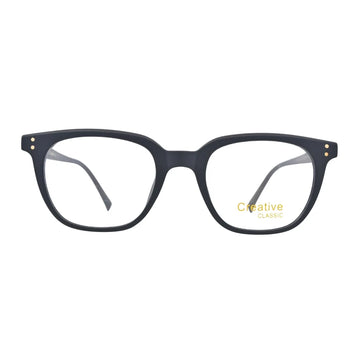 Matte Black Round Eyeglasses N007
