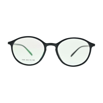 Matte Black Round Eyeglasses N020