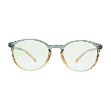 Grey Amber Fade Round Eyeglasses N024