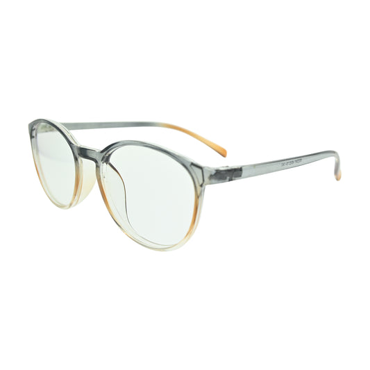 Grey Amber Fade Round Eyeglasses N024
