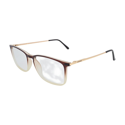 Cognac Fade Rectangle Eyeglasses N042