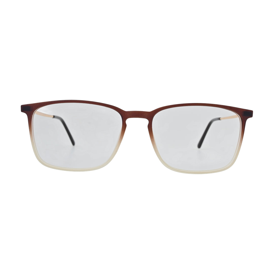 Cognac Fade Rectangle Eyeglasses N042