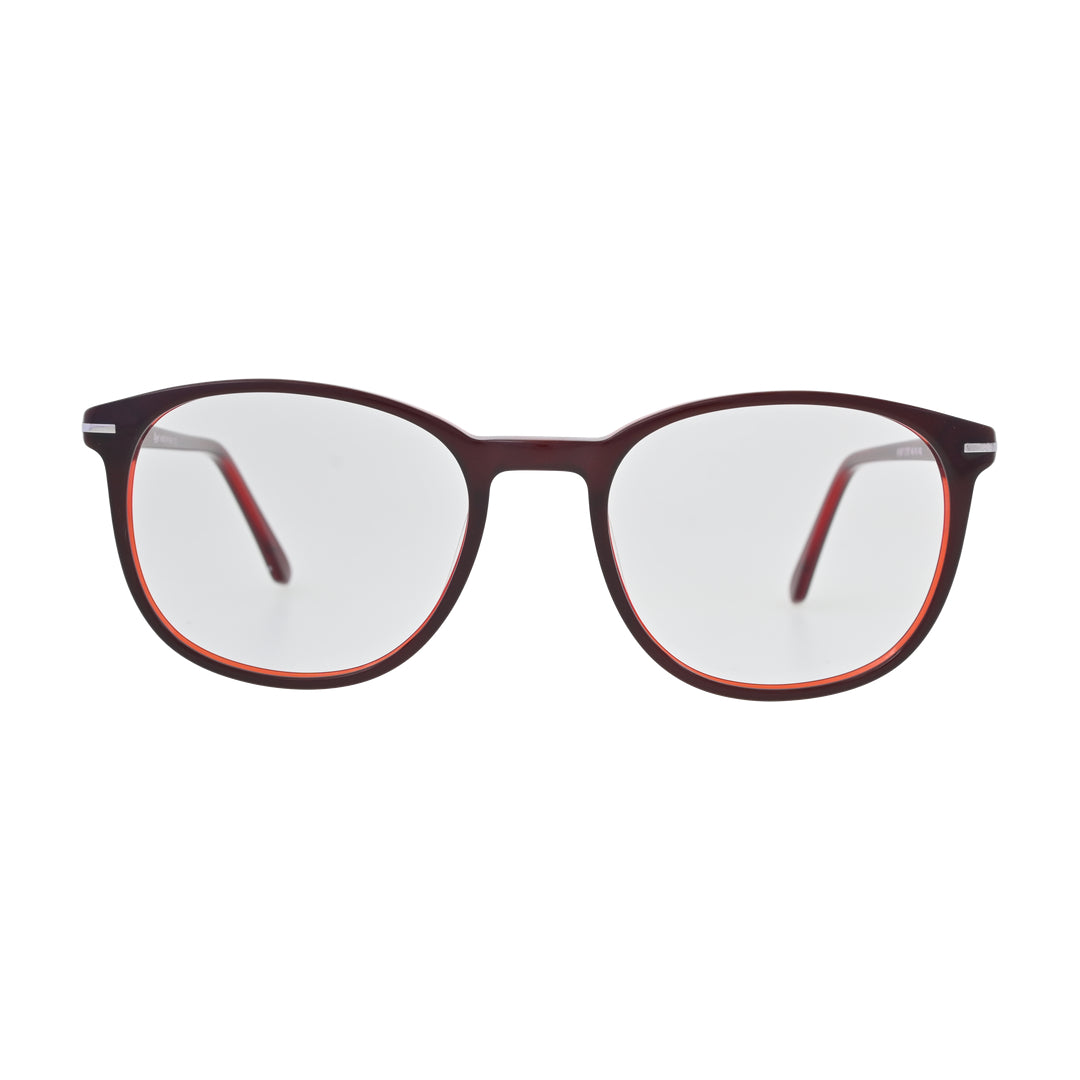 Burgundy Wine Round Eyeglasses N046