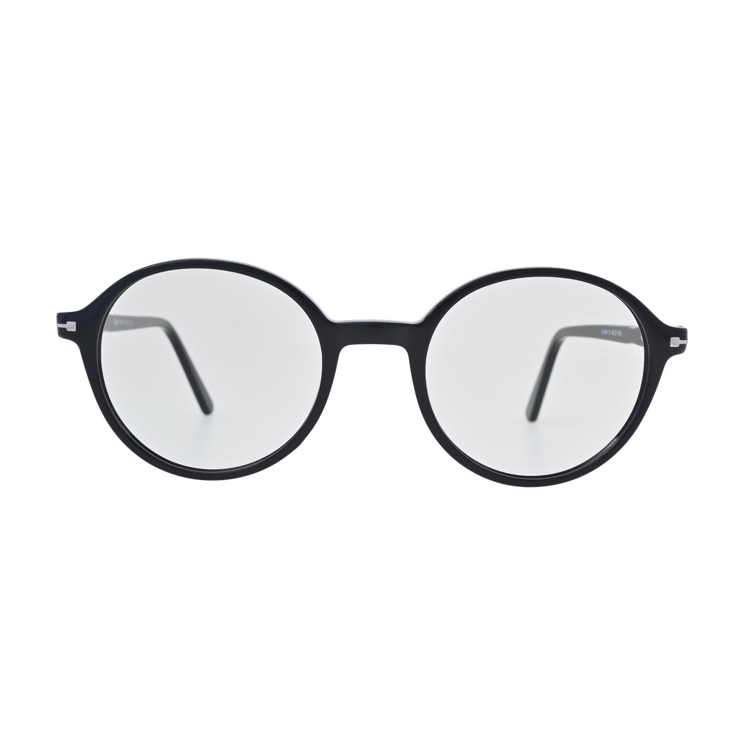 Matte Black Round Eyeglasses N047