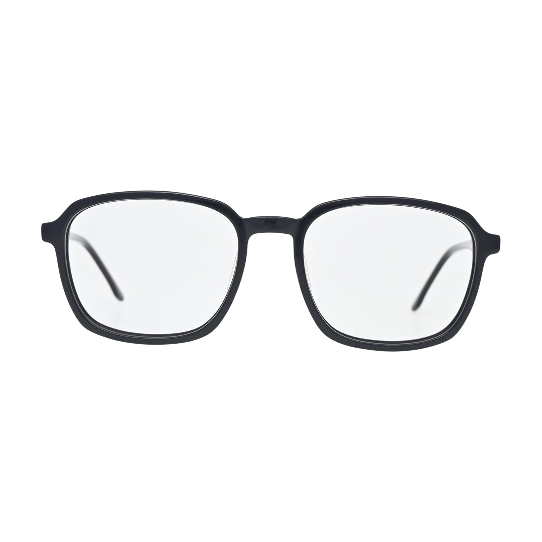 Jet Black Square Eyeglasses N053