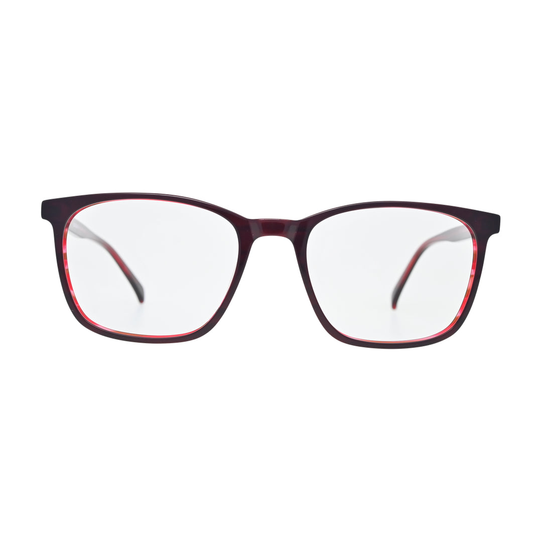 Black Red Marble Square Eyeglasses N054