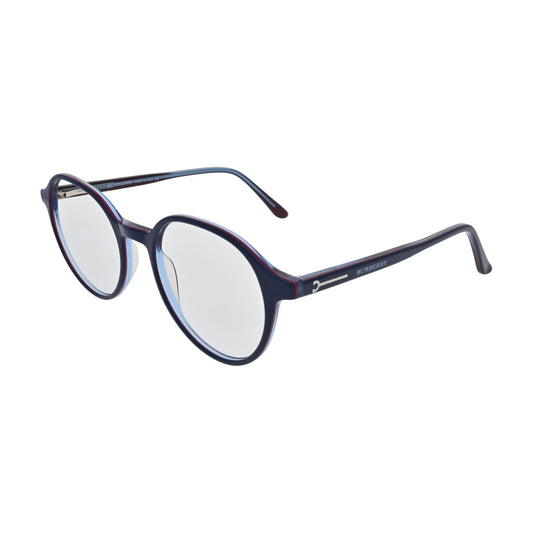 Navy Burgundy Round Eyeglasses N055