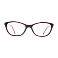 Burgundy Cat Eye Glasses with Rose Gold Temples for Women N061 – front view
