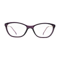 Plum Purple Cat Eye Glasses with Rose Gold Temples for Women N062 – front view