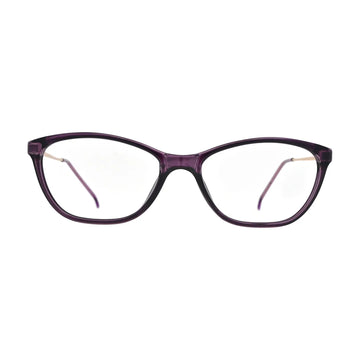 Plum Purple Cat Eye Glasses with Rose Gold Temples for Women N062 – front view