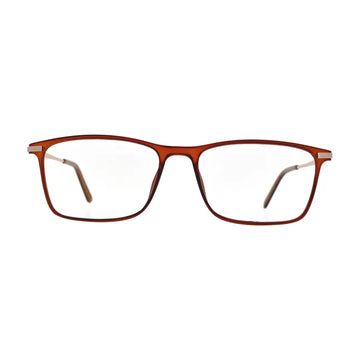 Amber Brown Rectangle Glasses for Women N064 – front view
